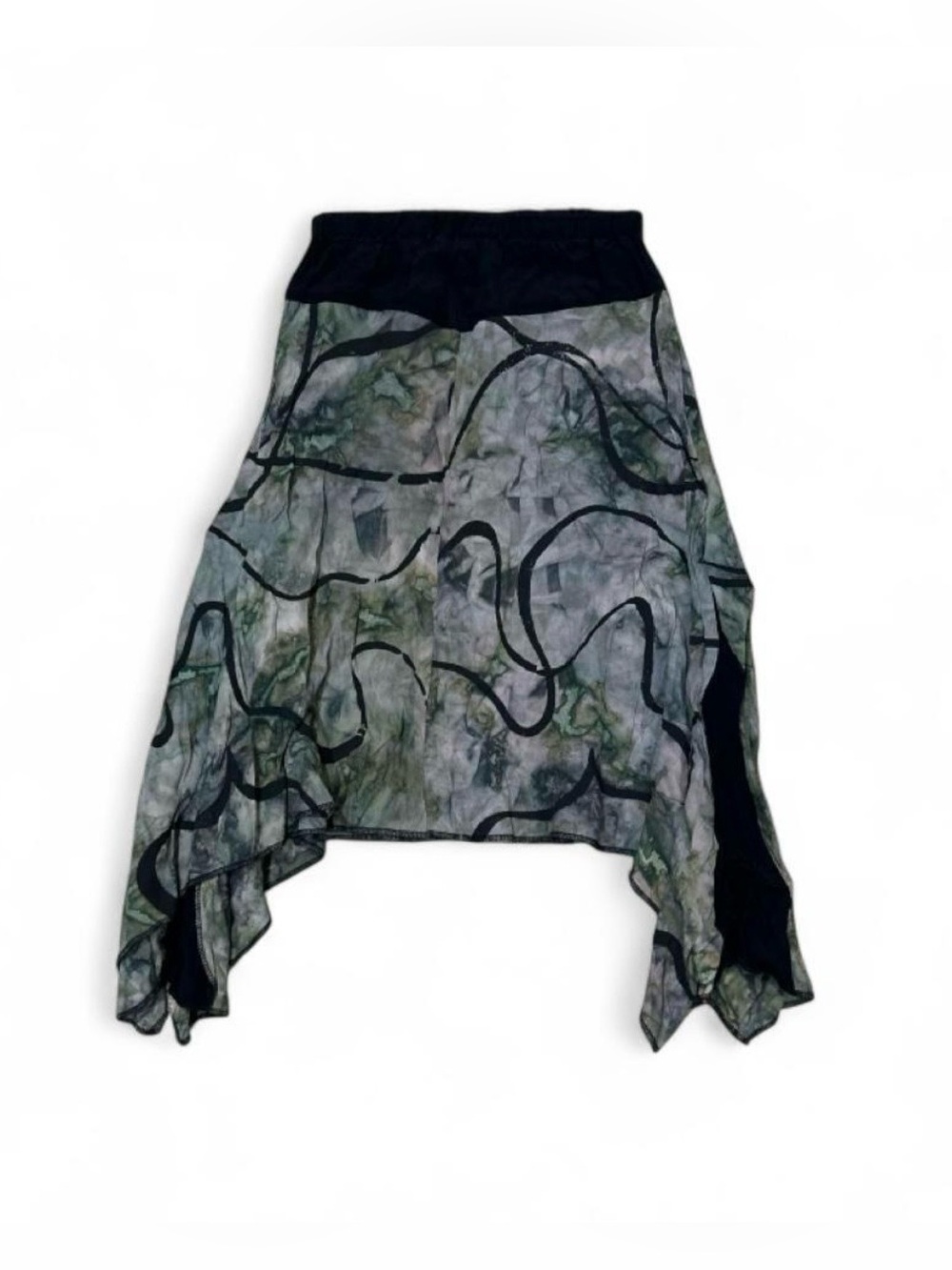 VTG Ethereal y2k Fairy Asymmetrical Flowy Mini Skirt Earthy-tones Woman's Size 0